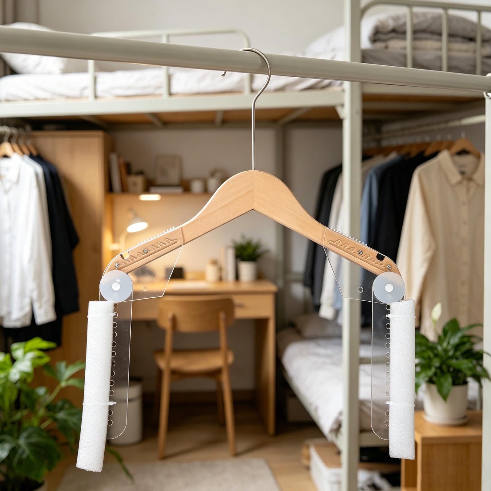 Appendiabiti in Legno Beige con Forma Busto Femminile, Regolabile in Altezza e Spalle, Base Stabile, Facile da Montare, per Creatori di Contenuti in Viaggio