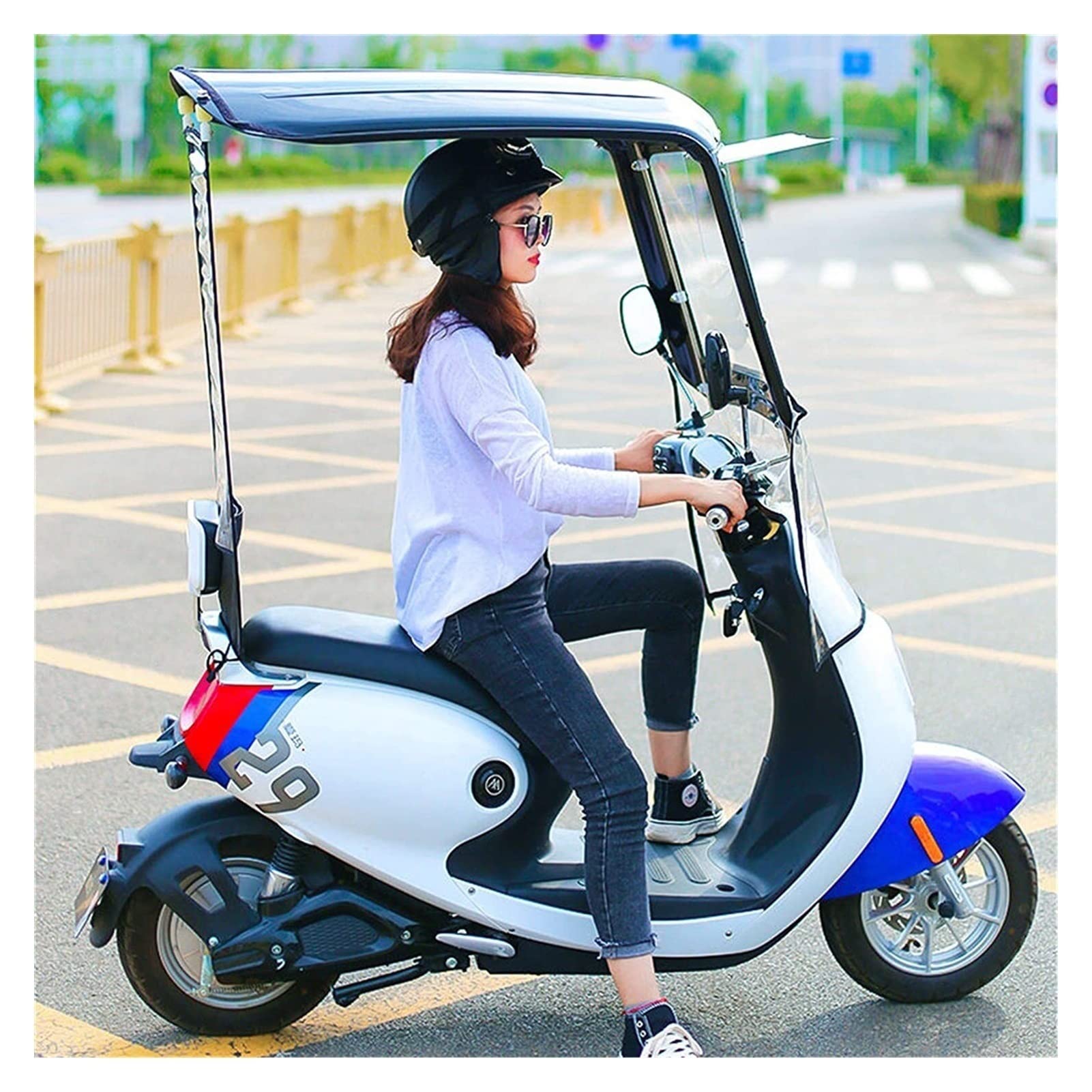 Waterproof Electric Bike Cover - Universal Outdoor Sunshade for Electric Motorcycles, Mobility Scooters, Battery Cars & More