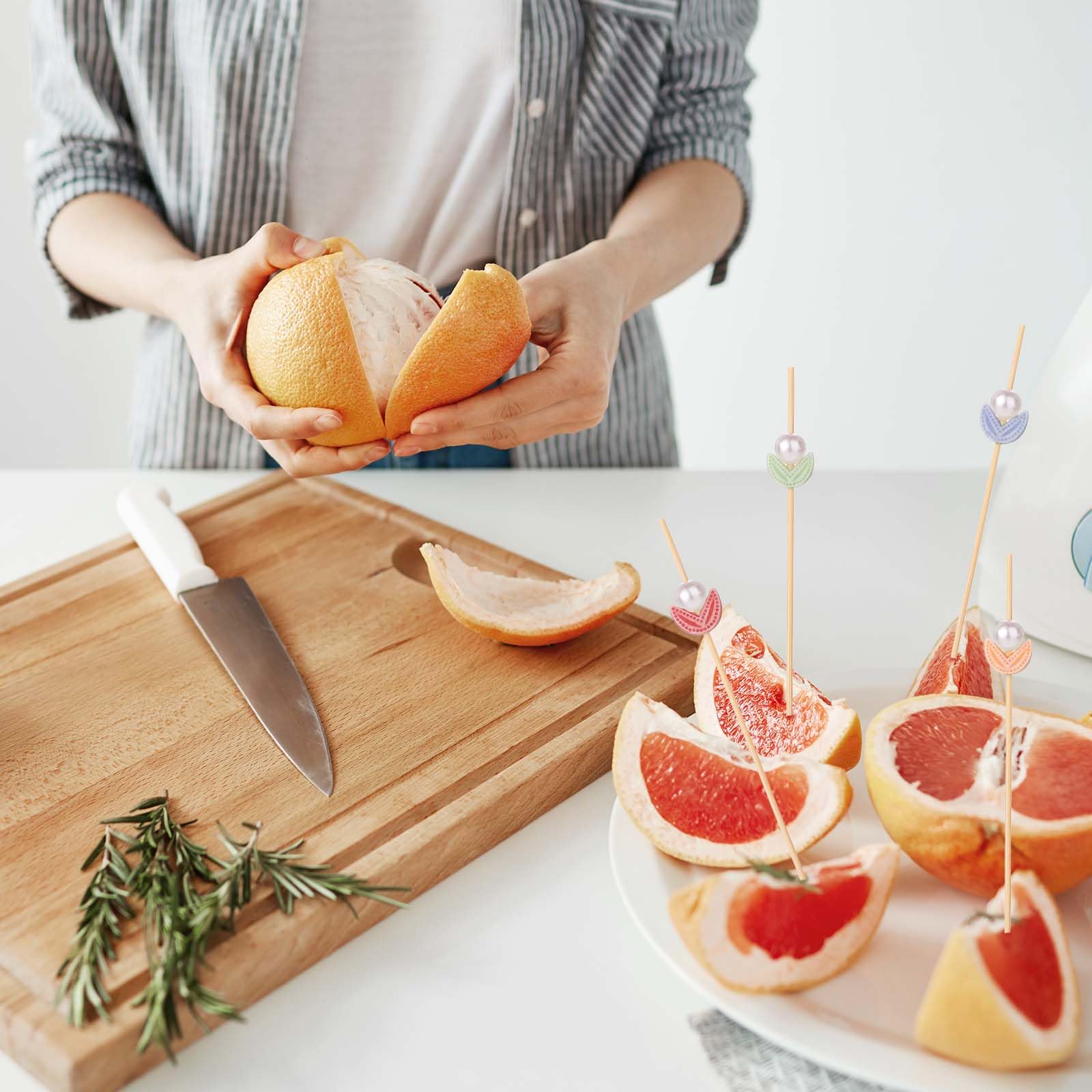 300 Cocktailspieße Mit Perlen – Gold, Weiß, Rosa – 11,9 Cm Bambusspieße Für Partys & Vorspeisen