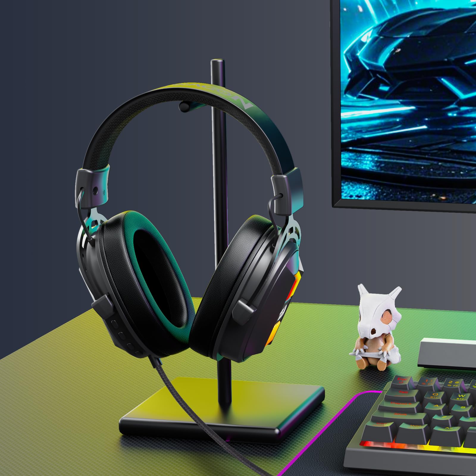 Redragon H375 Casque Gaming RGB USB Noir | casque gaming RGB son surround 7.1 pilotes 50mm coussinets confortables micro antibruit USB multi-plateformes noir