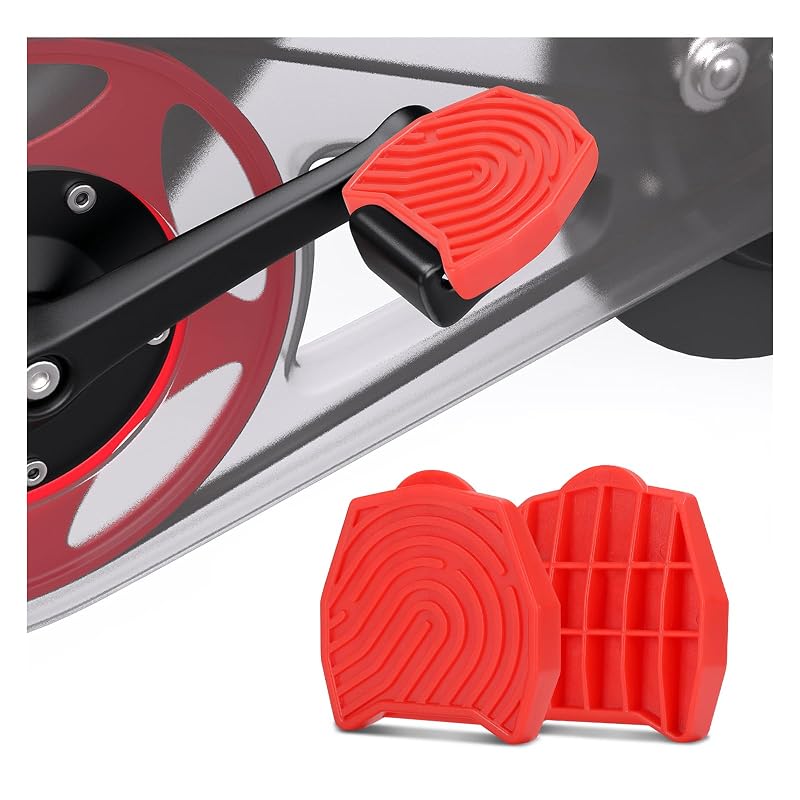 Conversores de Pedal para Peloton Bike e Bike+ Compatíveis com Look Delta para Uso com Tênis, Plataforma Plana Vermelha, Kit com 2