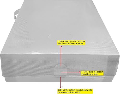 Miniatura 5 de Paquete de 10 cajas de almacenamiento apilables de plástico transparente con asa para botas altas