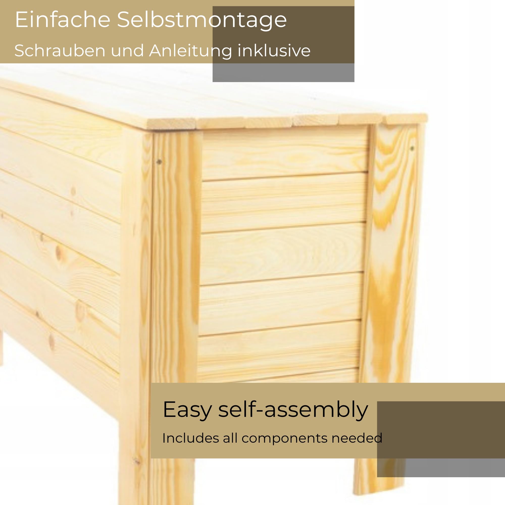 Cassapanca Da Giardino In Legno 80x52x40 cm 166 L Pino Massello Naturale Box Porta Cuscini Contenitore Da Esterno Cassapanca Portaoggetti Giardino
