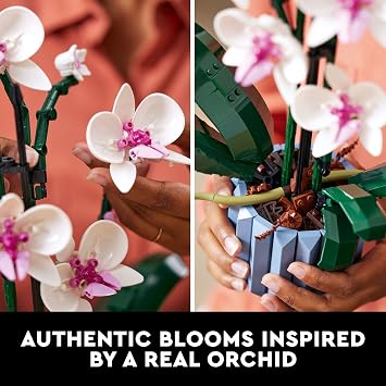 LEGO Botanicals Orchid - Artificial, Fake Indoor Flowers Building Set for Home, Kitchen, Desk Decoration, Adults Ages 18+ Gift for Birthdays - 10311