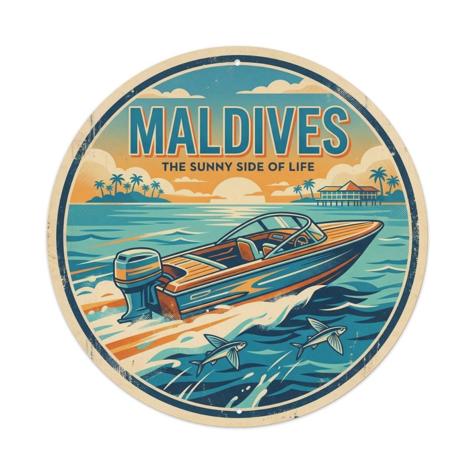 Maldives Indian Ocean Island Paradise Heritage Metal Tin Sign