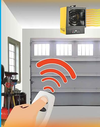 Miniatura 8 de Dura Heat Calentador eléctrico de techo con cable rígido para garaje con control remoto, 10,000 vatios, 240 voltios, sistema ECO, protección contra