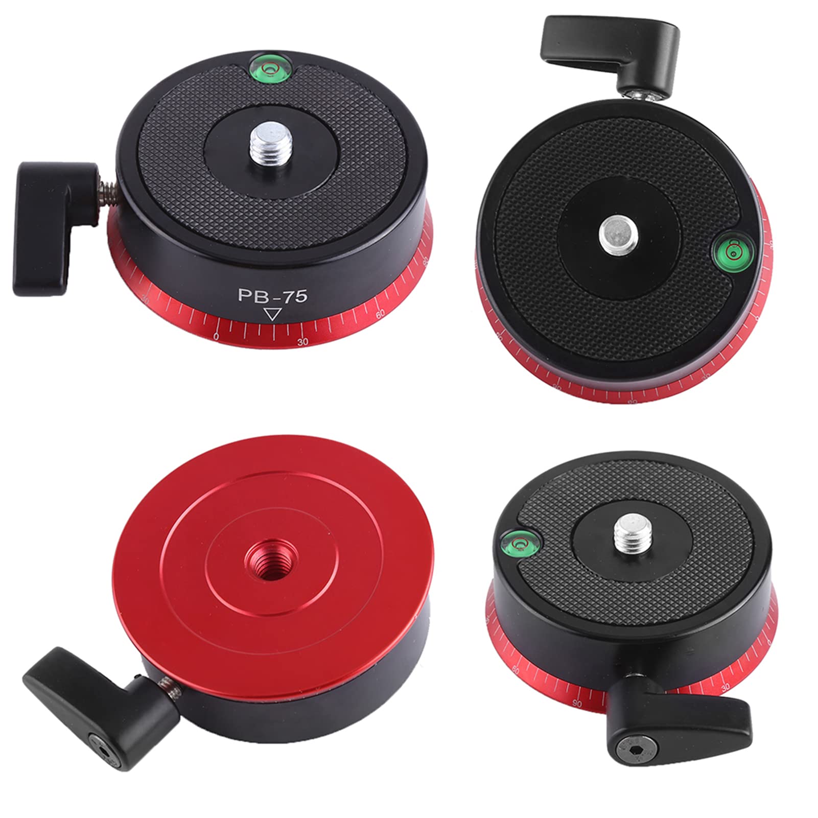 Jiawu Testa a Sfera Panoramica, Ripresa a 360° Testa Panoramica per Treppiede in Lega di Alluminio, per Treppiede con capacità di Carico di 10 Kg Livella a Bolla Vite da 3/8 Pollici per Fotocamere