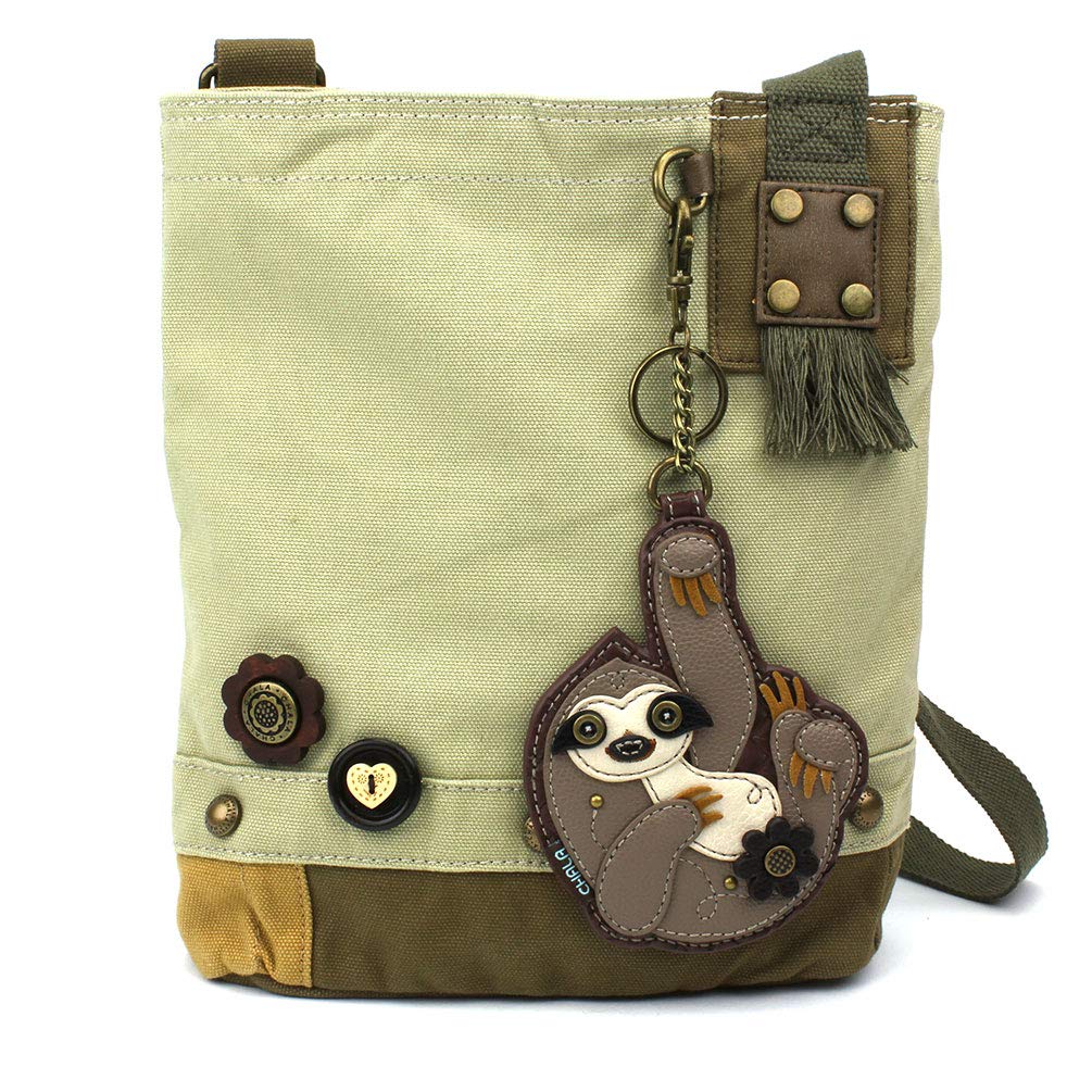 CHALA Patch Cross-Body Women Handbag, Canvas Messenger Bag Olive, Metal Charming Cross - Oliv, Medium — view 39