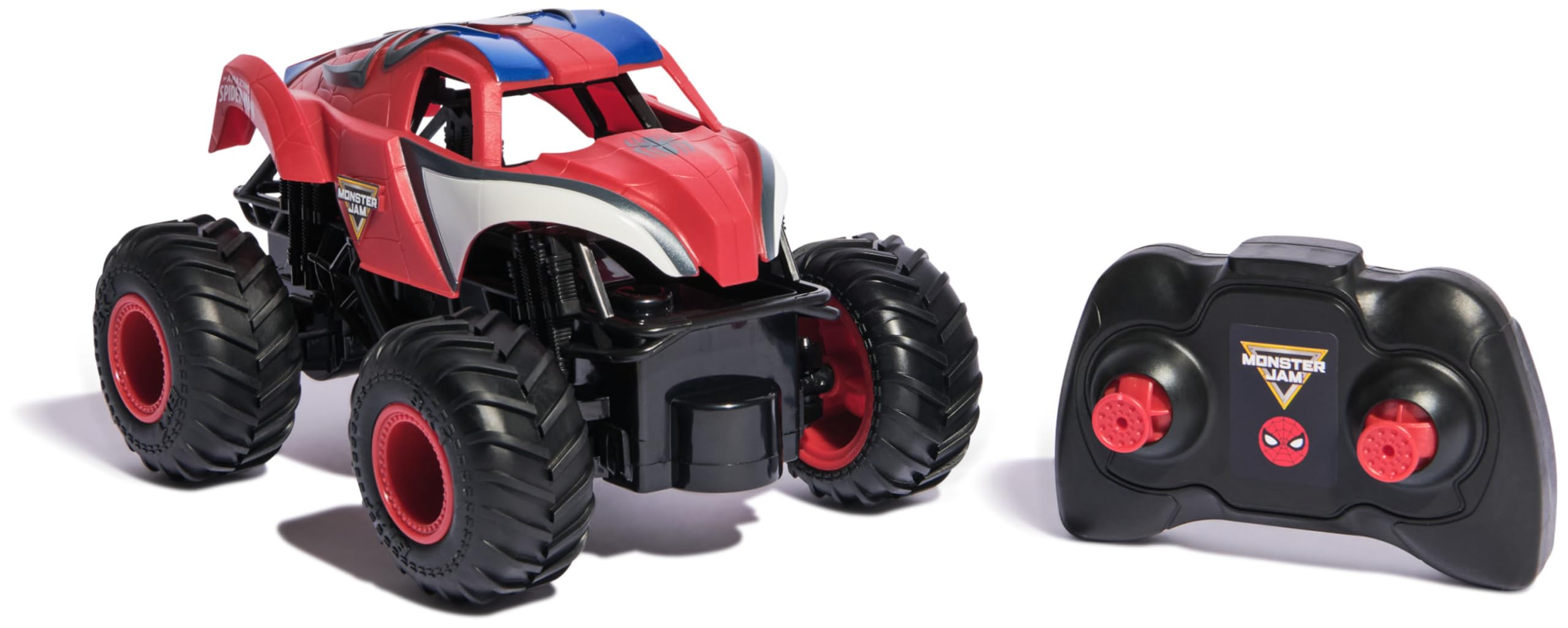 Monster Jam, Marvel Spider-Man RC, Ferngesteuerter Truck im Spider-Man-Design, für drinnen und draußen, Maßstab 1:24, ab 3 Jahren, Schwarz