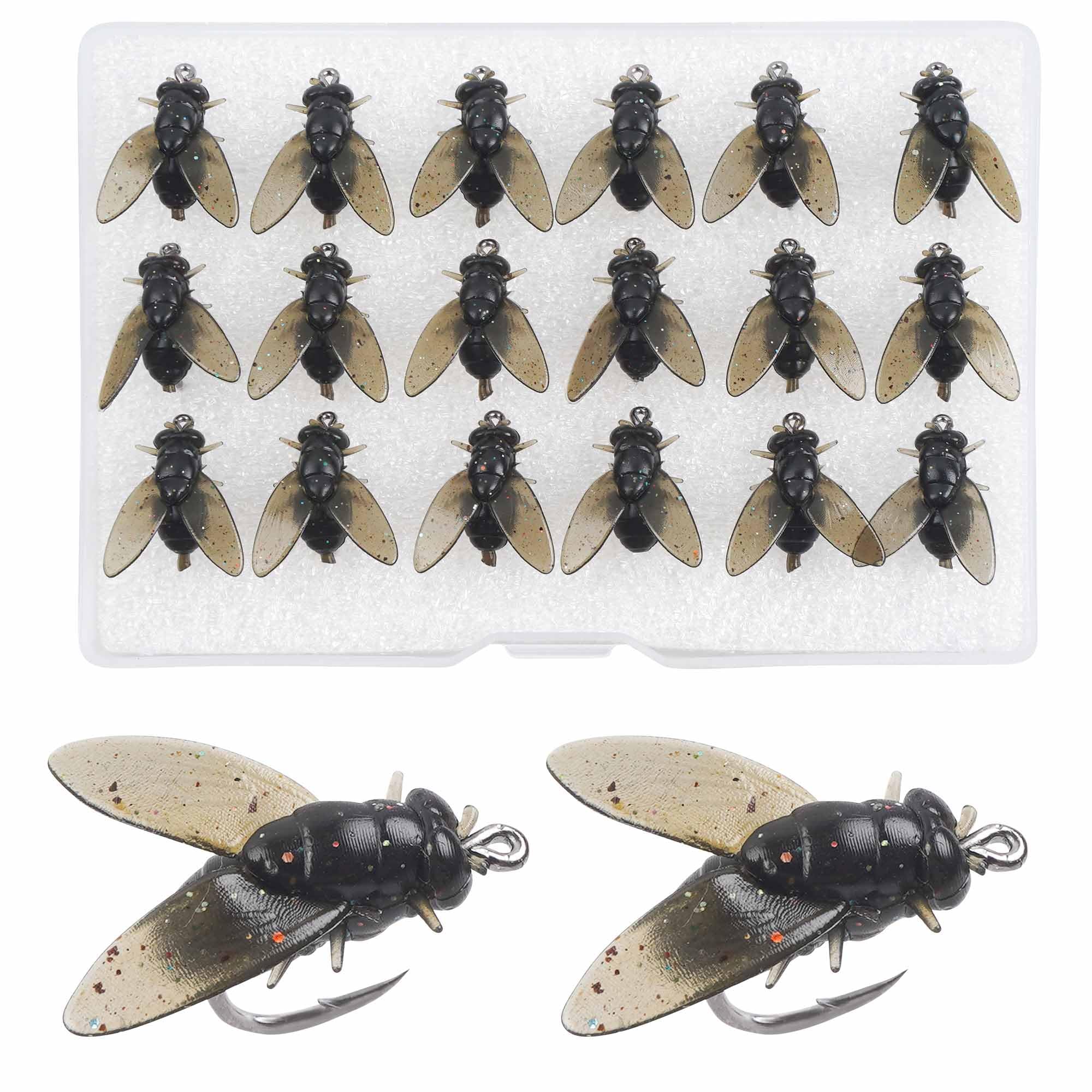 Bionic Fly Fishing Bait,18pcs/36pcs Trout Jig Swimbait Fly Hook Soft Bait Dry Flies Fly Fishing Lures Assortment Kit Attractant Fishing Gear Artificial Fishing Lure Panfish Lure Set
