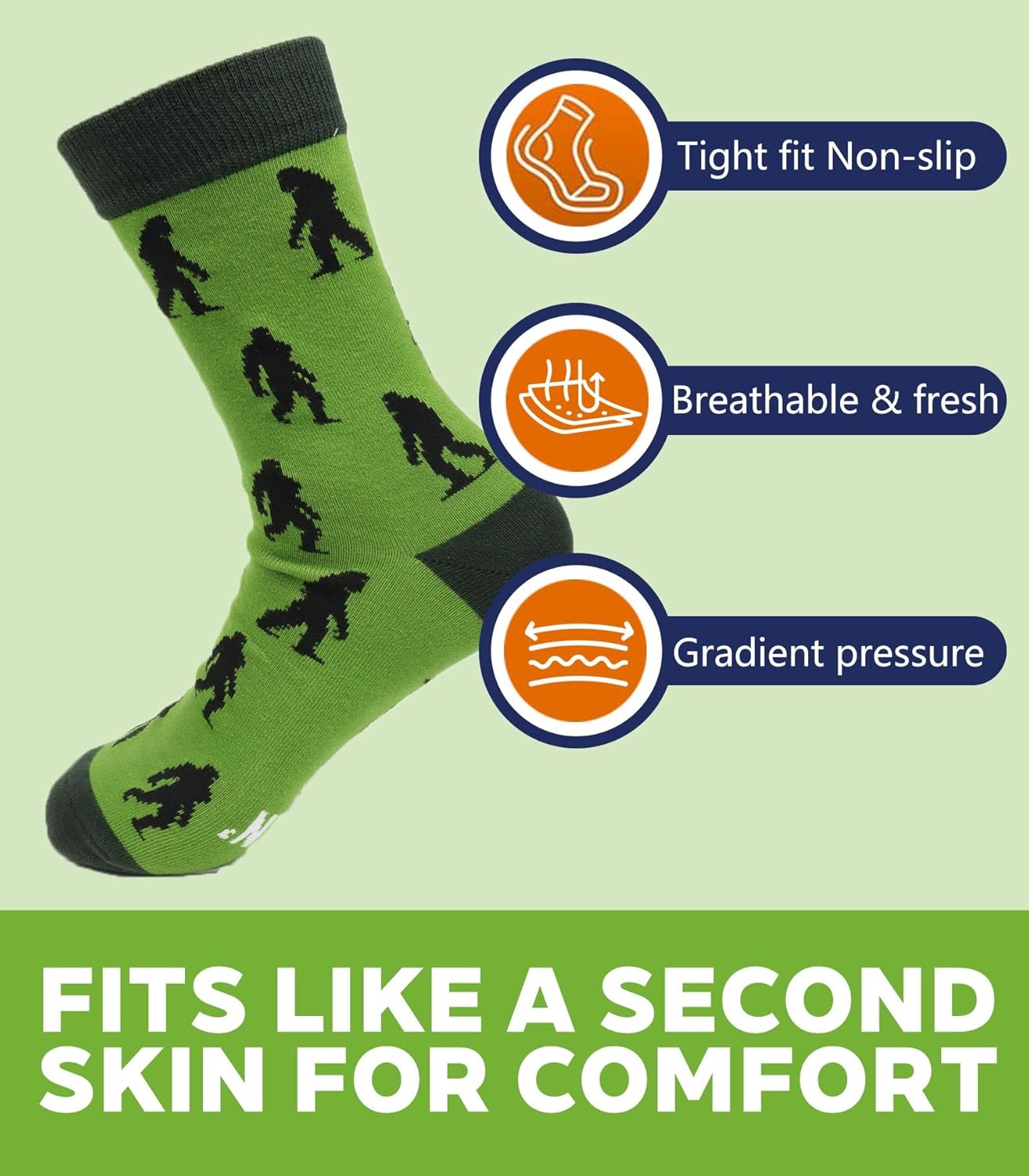Bigfoot Socks for Men Women, Sasquatch Gifts, Bigfoot Gifts for Dad, Husband, Grandpa - Image 3