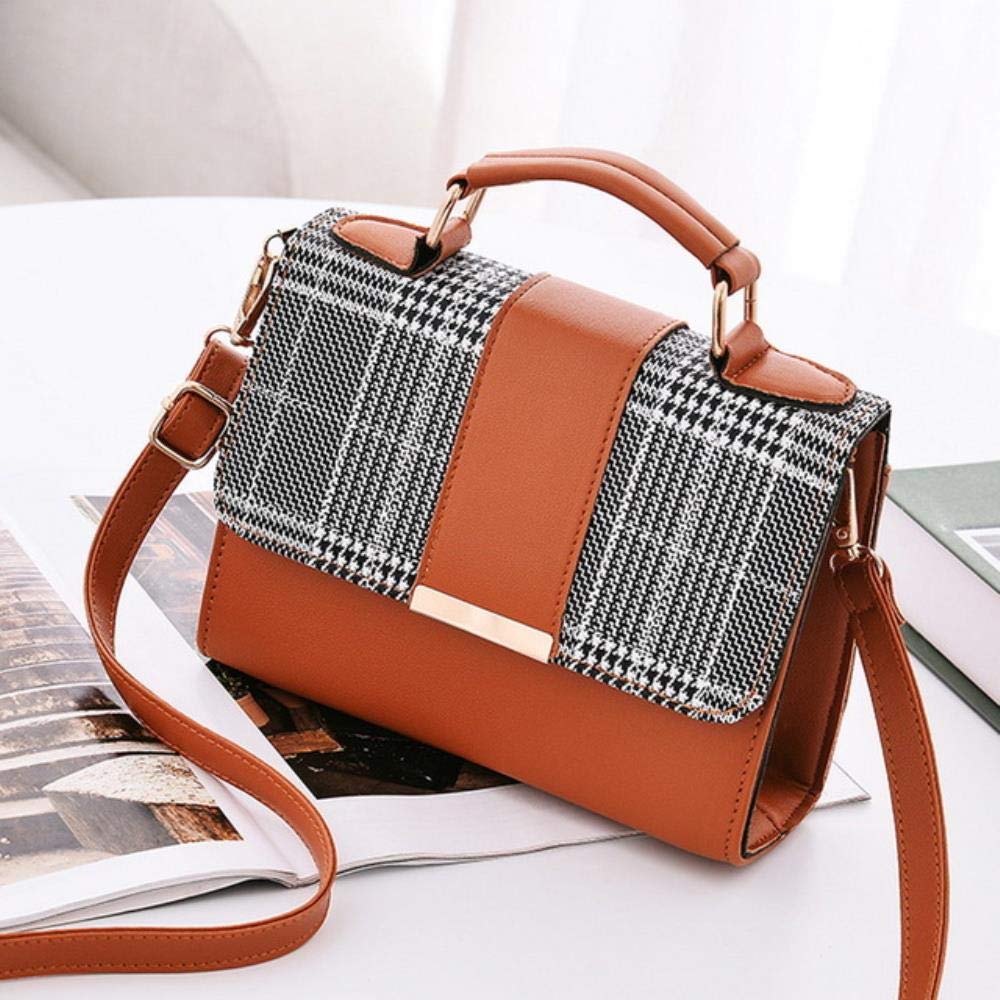 Summer Fashion Women Bag Leather Handbags PU Shoulder Bags Small Flap Crossbody Bags for Women Messenger Bags,Orange,20x15x6cm