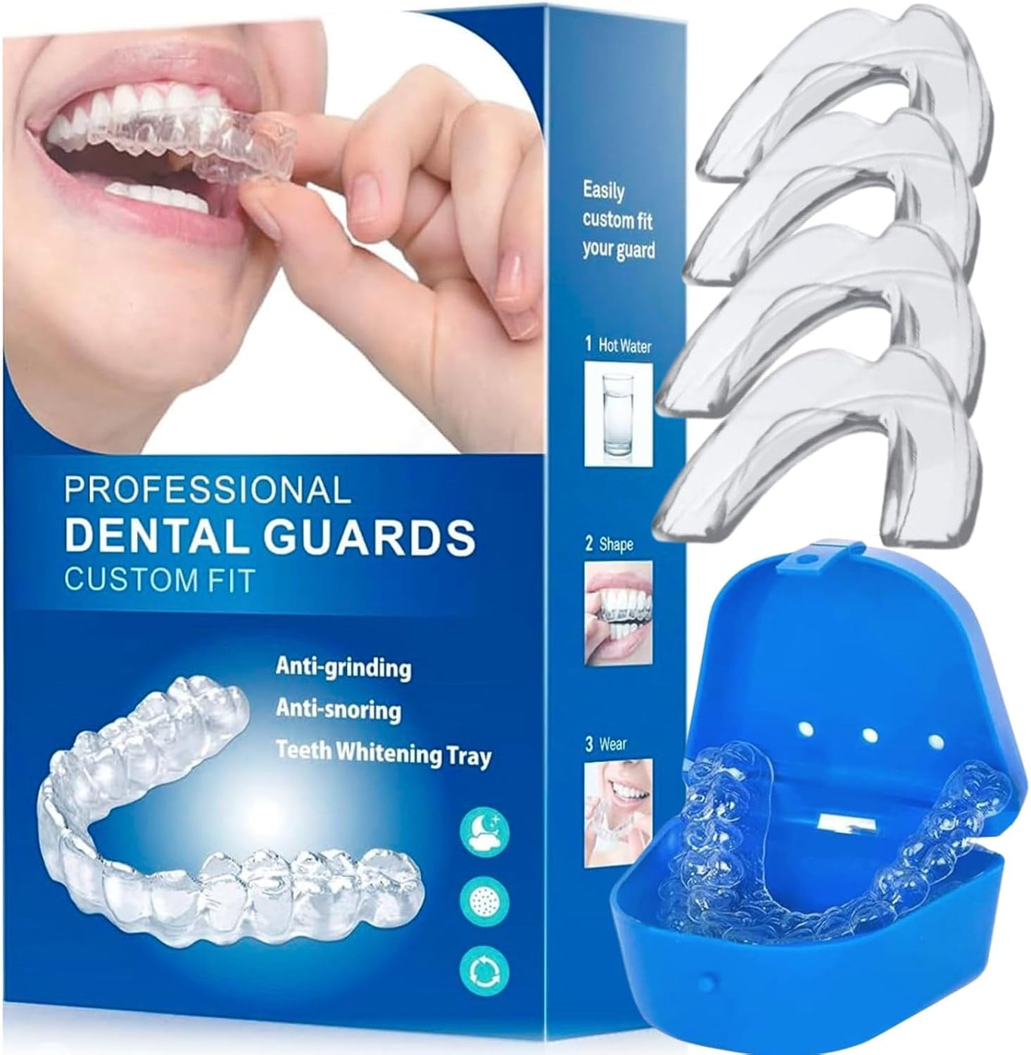 mouth guard for grinding teeth at night, mouth guard for sleeping, mouth guard for clenching teeth, reusable mouth guard for professional sleep, stop bruxism