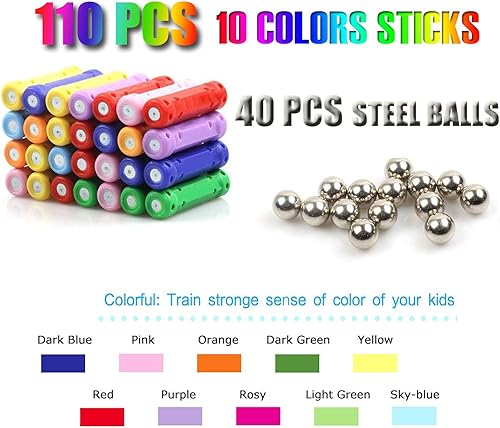 Miniatura 2 de Bloques magnéticos de construcción de 210 piezas, juguetes educativos magnéticos, juguetes STEM de aprendizaje para niños, juguete de construcción