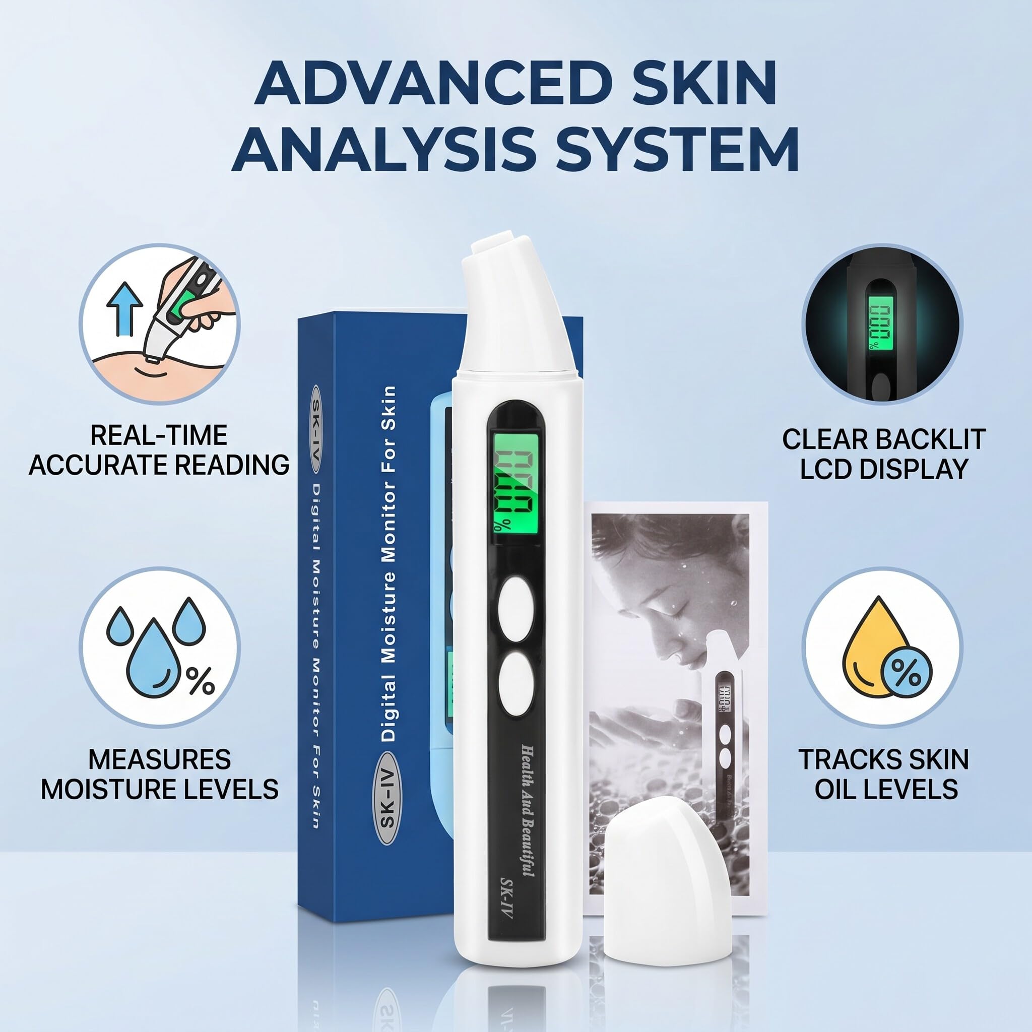 Skin Moisture Analyzer - Hydration Tester -5