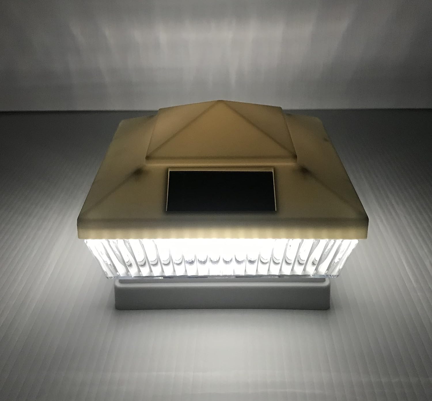 12-Pack Solar LED White 4 x 4 Vinyl PVC Wood Square Fence Post Cap Deck Outdoor Garden Light