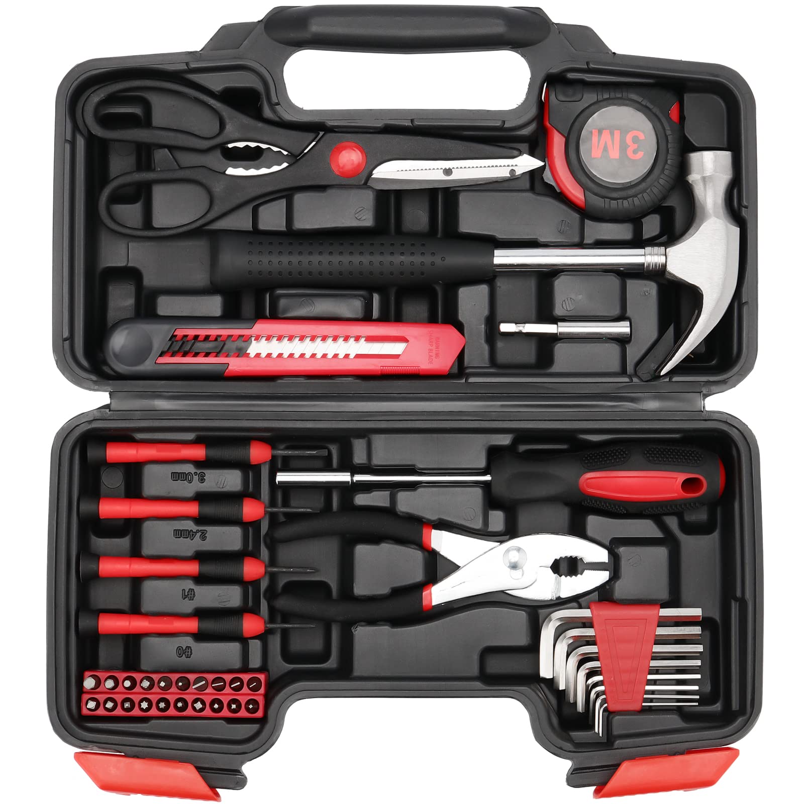 ZOENHOU Juego De Herramientas De Mano De 39 Piezas, Kit De Herramientas De Garaje Para El Hogar, Kit De Herramientas De Bricolaje Con Todos Los Elementos Esenciales En Una Funda De Transporte