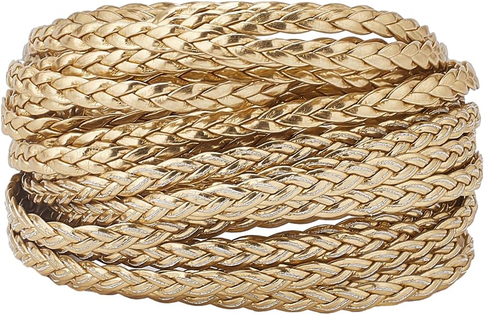 GORGECRAFT 10m*5mm*2mm Bandes De Cuir Pliables Cordon En Cuir Pailleté