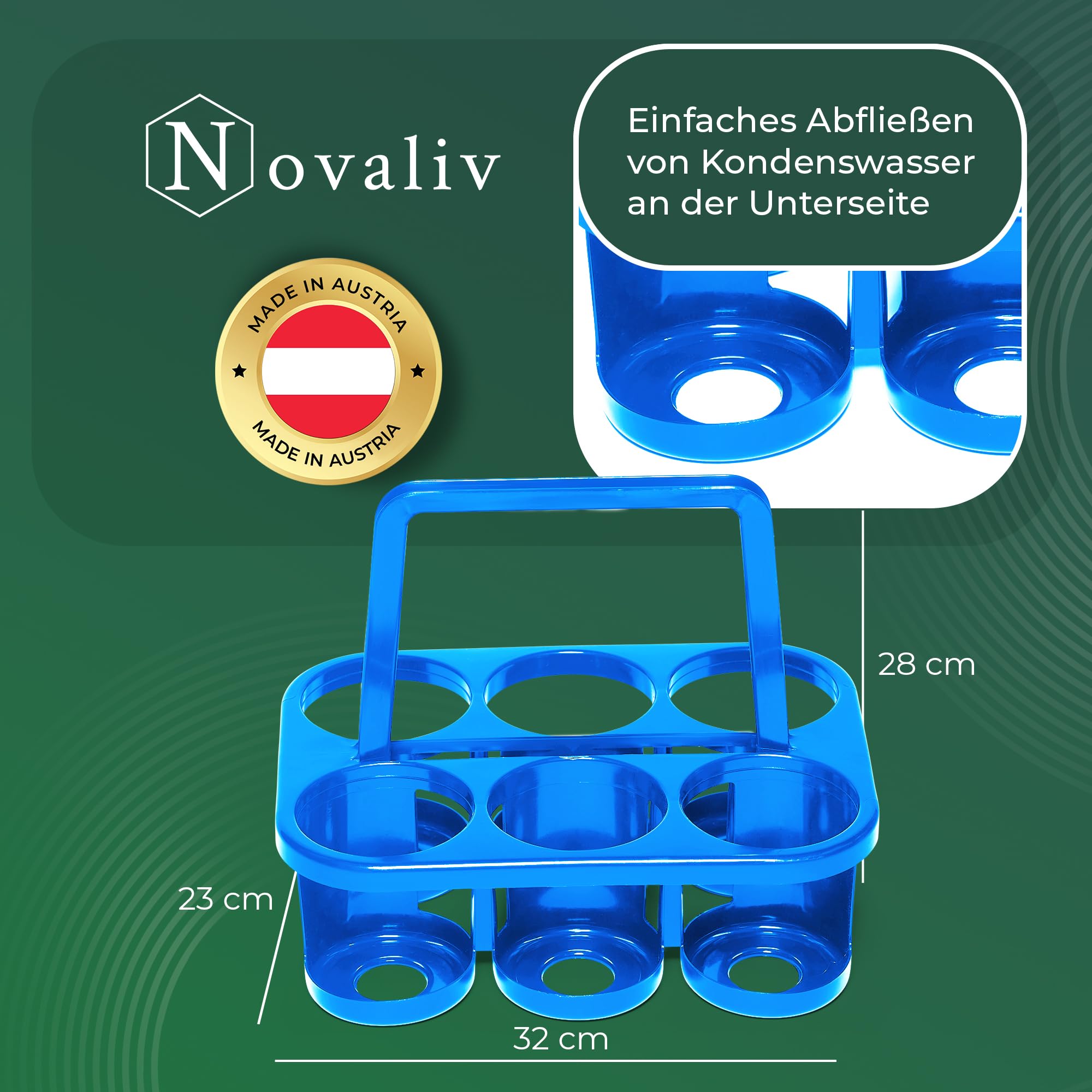Novaliv 4X Flaschenträger für 24 Flaschen - Stabiler Halt