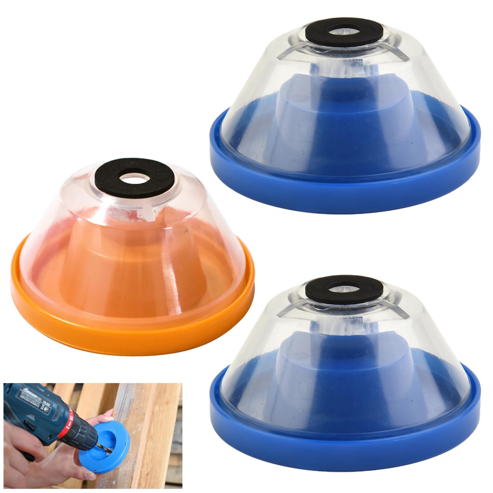 TorSor 3 Pack Drill Dust Collector Bowl Catcher Non-Debris Collecting Cover for Electric Hammer Drills 4mm-10mm Bit Drywall Hole Saw Power Tool