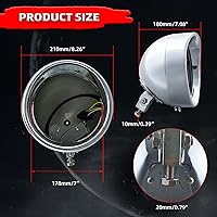 Vista 4 de FATECIM Faro delantero redondo de 7" para motocicleta con carcasa de cubo y visera, cubierta protectora de 7 pulgadas, carcasa de faro LED