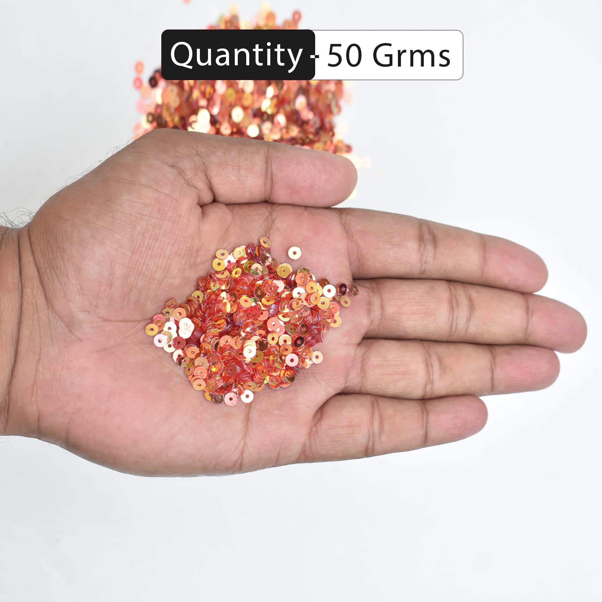 Embroiderymaterial 2.5 MM Sequins Sitara for Craft, Embroidery, and Jewellery Making (Scarlet Red, 50 Gram) 2