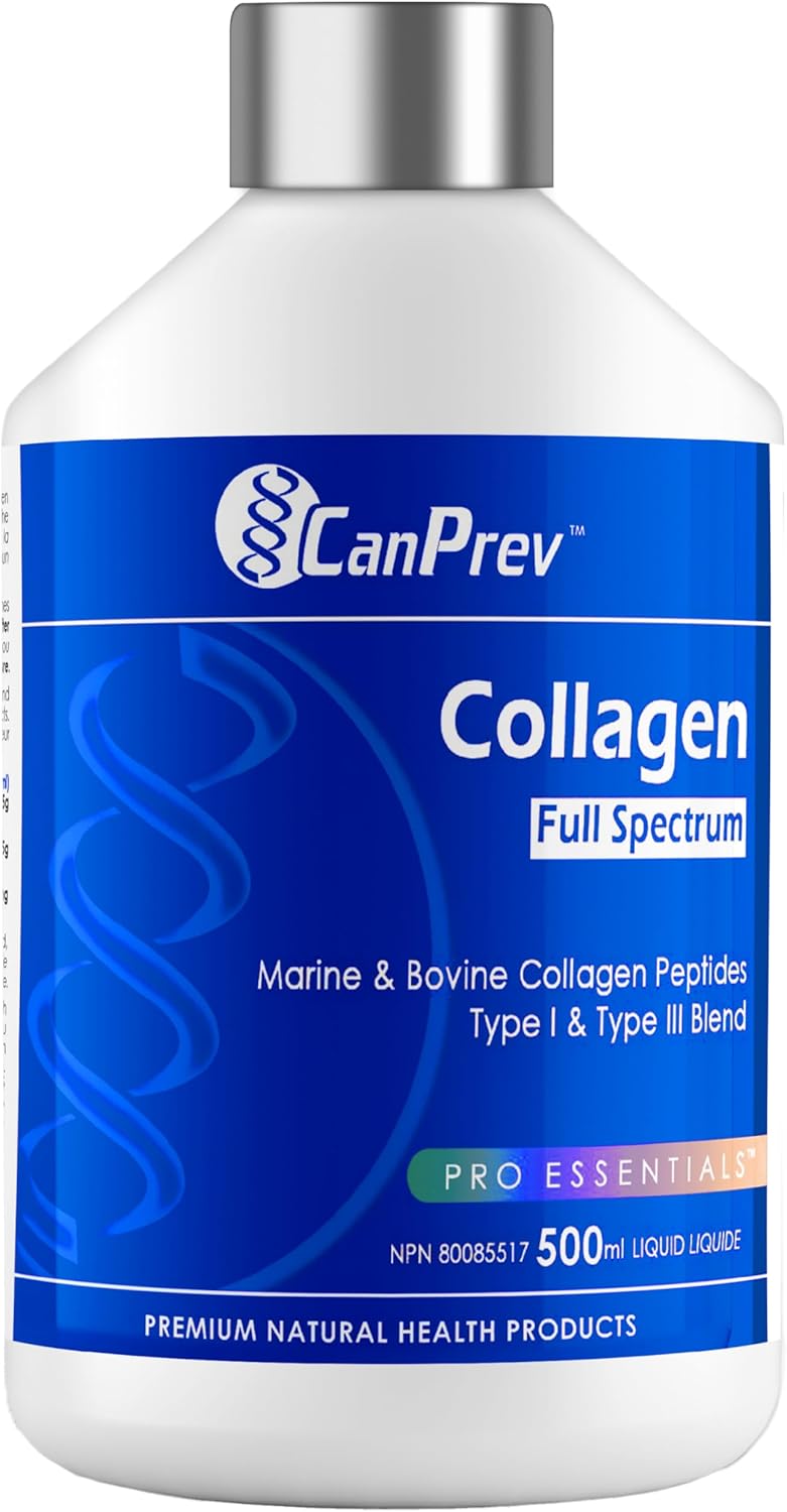 CanPrev Collagen Full Spectrum Blend, 500ml Liquid 33-Servings – Marine and Bovine Collagen Peptides – Helps Build Healthy Skin, Strong Bones, Muscles, Cartilage and Joints – Non-GMO and Gluten-Free CanPrev Collagen Full Spectrum Blend, 500ml Liquid 33-Servings – Marine and Bovine Collagen Peptides – Helps Build Healthy Skin, Strong Bones, Muscles, Cartilage and Joints – Non-GMO and Gluten-Free