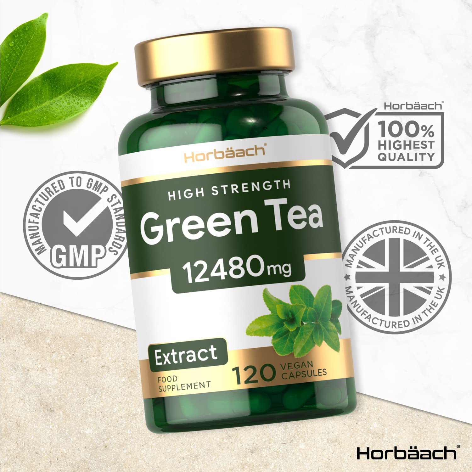 Buy Green Tea Capsules 12480mg Extract 120 Count EGCG Supplement by