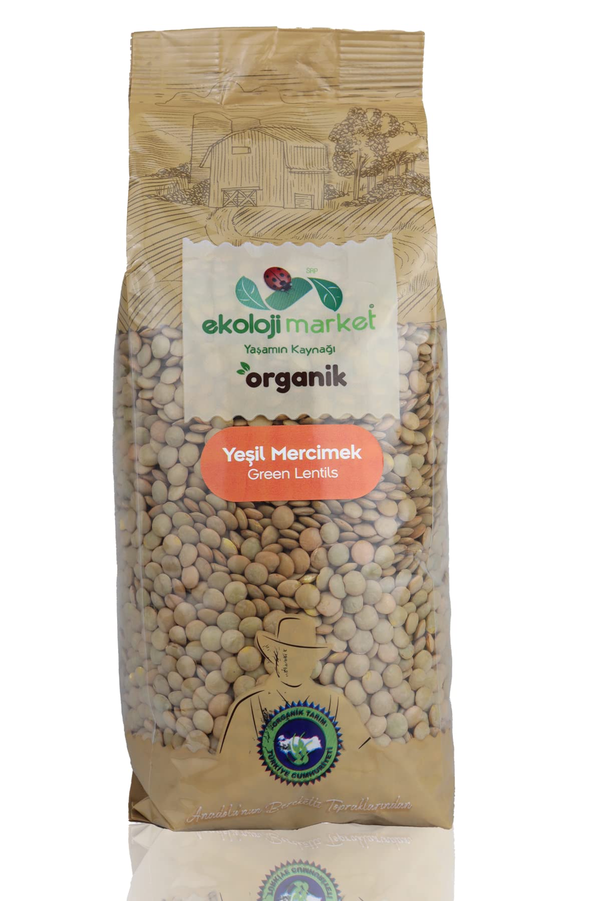 Ekoloji Market Organik Yeşil Mercimek 750 Gr
