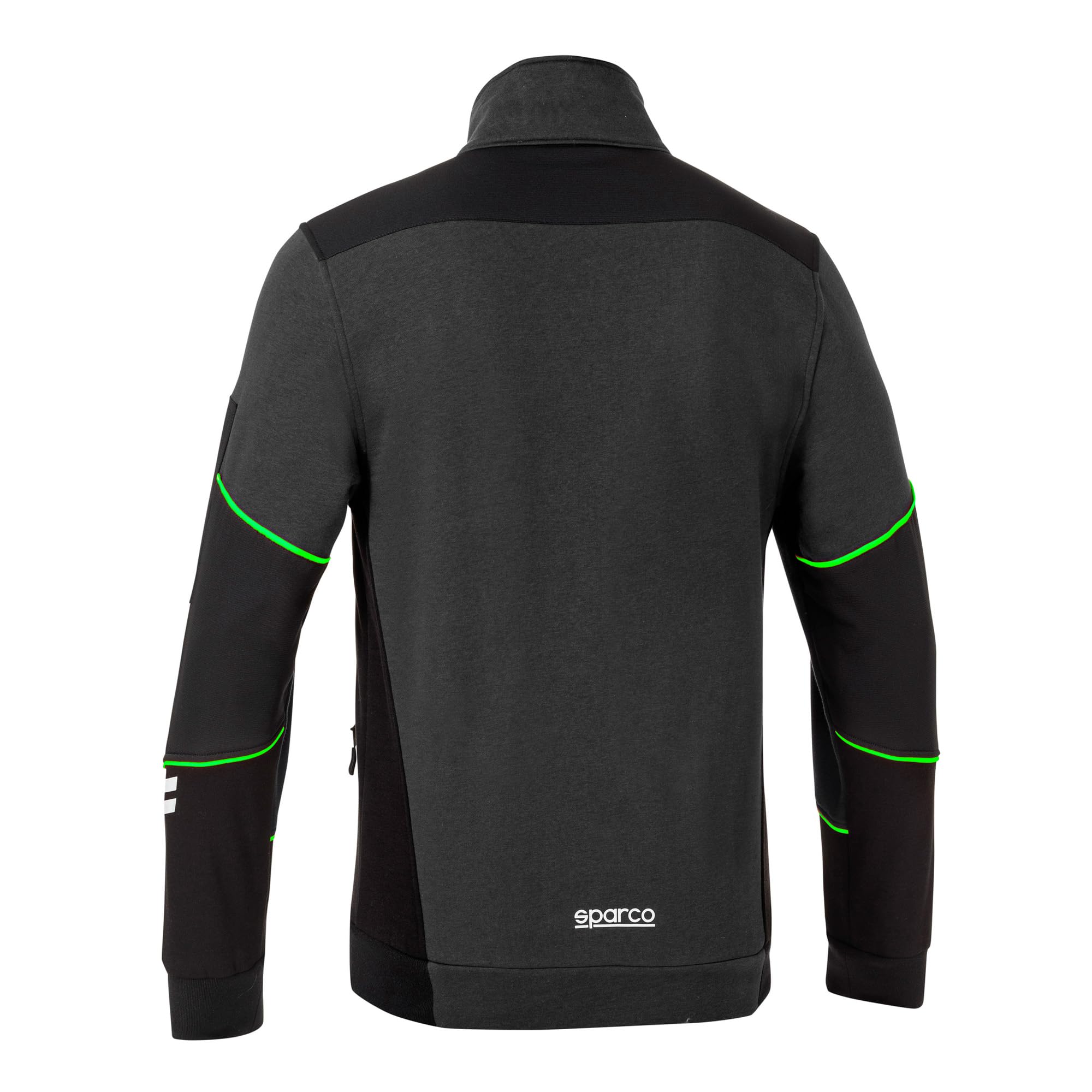 Sparco Bluza robocza Alabama Tech z pełnym zamkiem błyskawicznym. Bawełna/poliester 260 g/m² techniczna bluza z odblaskowymi detalami na plac budowy i warsztat szaro-zielony XL