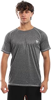 تيشرت برقبة دائرية بتصميم مطبوع للرجال من سيزر- لون رمادي - مقاس XL