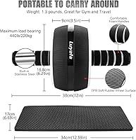 Vista 2 de Rueda para abdominales, kit de ruedas de ejercicio abdominal 10 en 1 con bandas de resistencia, alfombrilla para rodillas, cuerda de saltar, barra