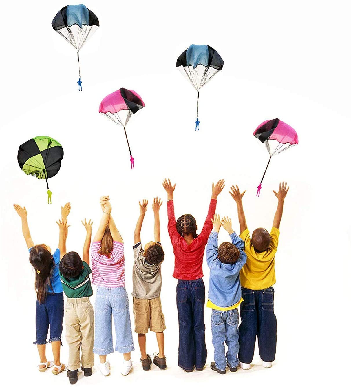 DELFINO Parachute Toy Tangle Free Throwing Hand Throw Parachute Army