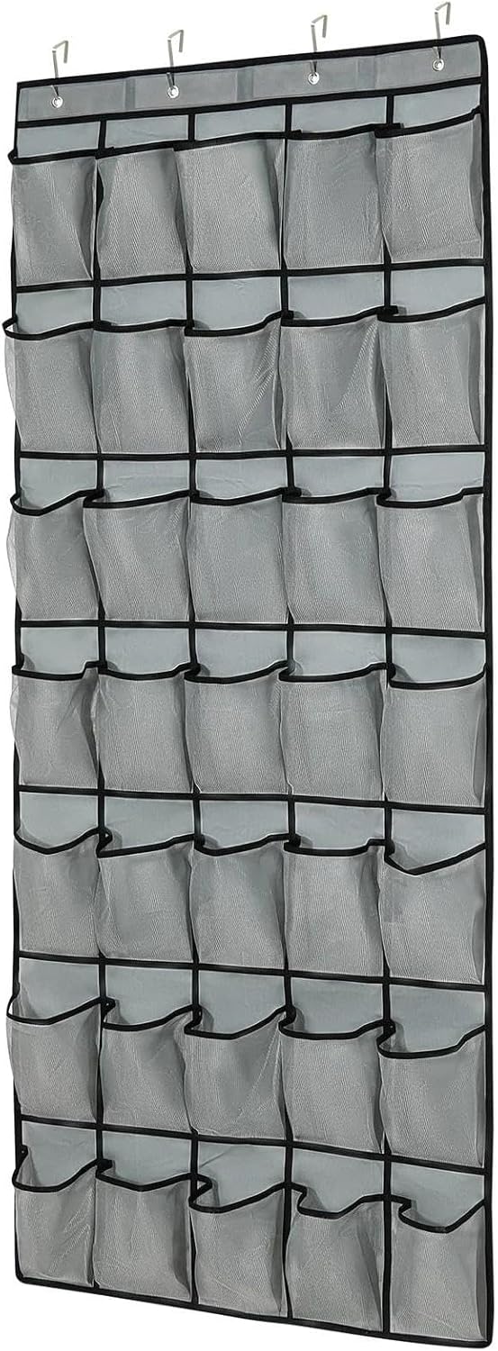 for 35-Pocket Over The Door Shoe Organizer- Mesh Pockets Shoe Holder Rack with 4