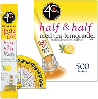 4C Powder Drink Stix, Half & Half 450 Count, Bulk Buy, Singles Stix, On the Go, Refreshing Water Flavorings, Value Pack