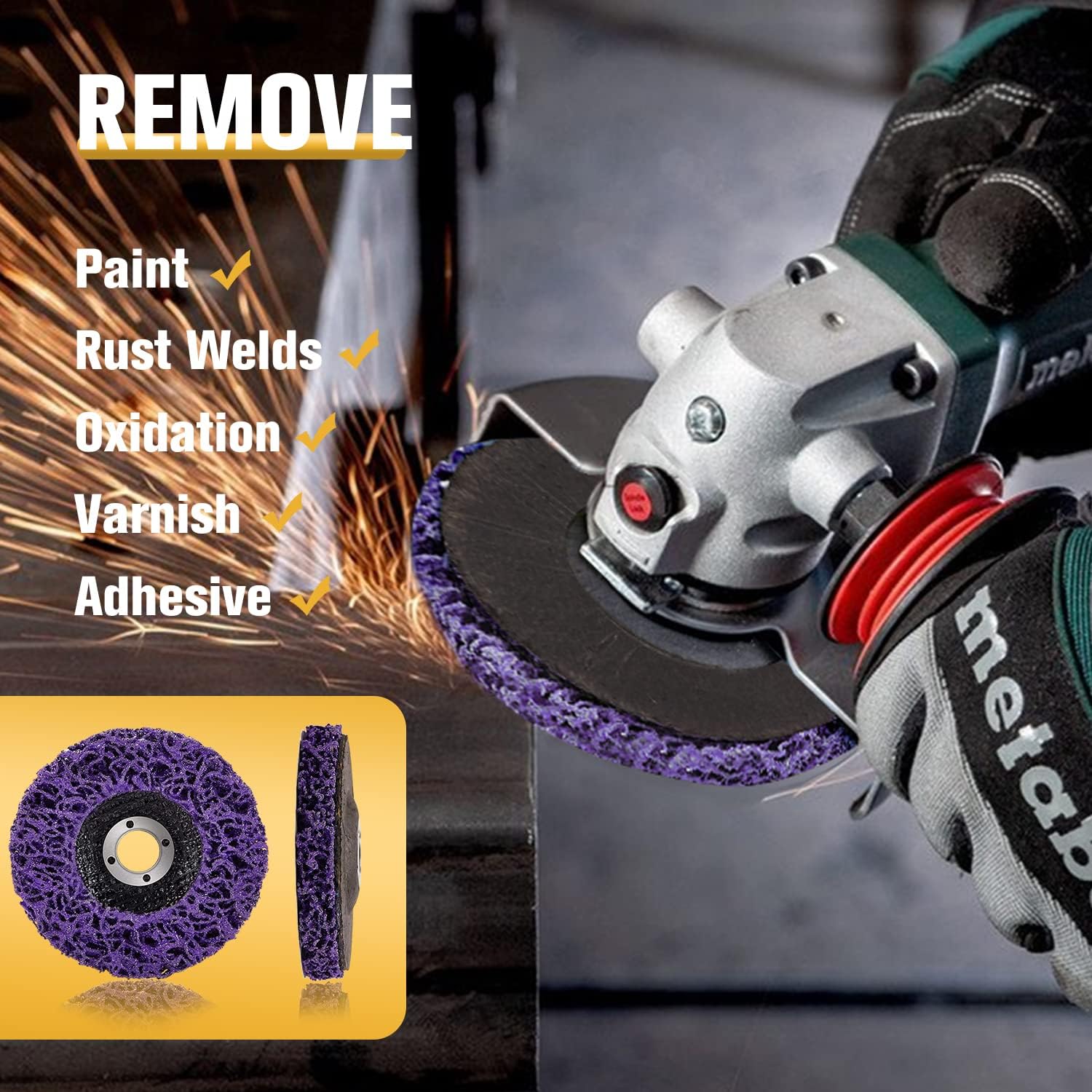 Abrasive Stripping Wheels 10-Pack Strip Discs For Angle Grinder - 4-1/2 X 7/8 Inch Paint & Rust Removal Wheels Angle Grinder Wheels - View #8