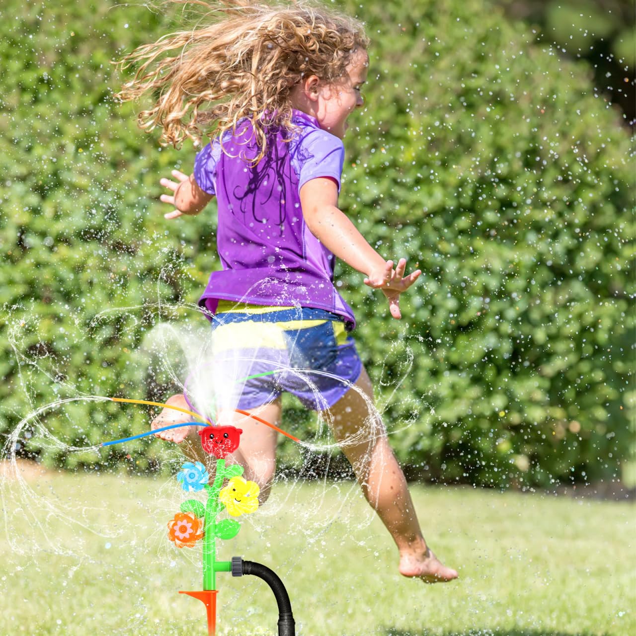 STOBOK Kinder Wassersprinkler Blume, Outdoor Rasensprenger Wasserspielzeug für Gartenschlauch, Sommer Wasserspaß Garten Spielzeug Draußen, Mädchen Jungen ab 3 4 5 6 7 8 Jahre