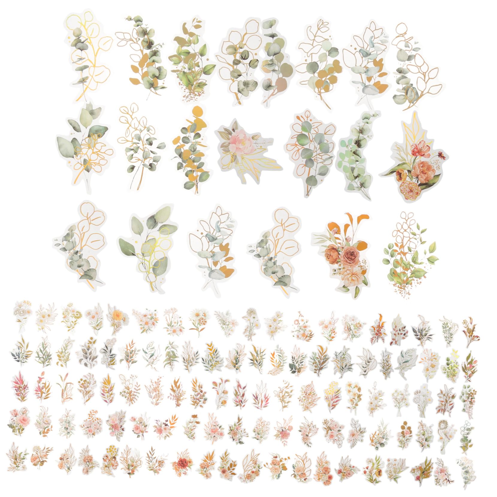 HOMSFOU Pegatinas De Plantas Y Flores Holográficas Para Scrapbooking Decoración De Álbumes Y Manualidades Y Para Proyectos Diy Y Cumpleaños Y 240 Piezas X 4