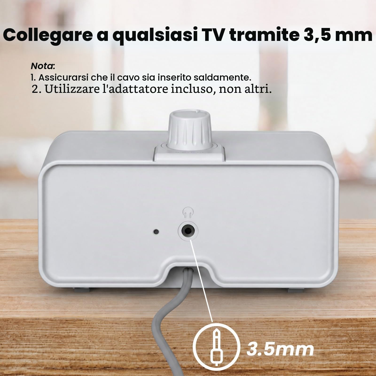 ANSTEN Altoparlanti per TV, Plug and Play, Clear Voice Amplificatore TV con Cavo Lungo 5m per Anziani e non Uditivi, Nessun Ritardo Audio