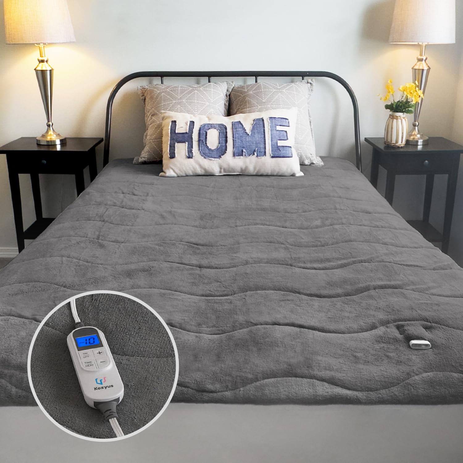 Heated Mattress Pad Full/Double Size, Coral Fleece Electric Mattress Pad  with 10 Heat Settings and Extra Long 21-Foot Power Cord, 12 Timer Settings  Auto Shut Off, Machine Washable (Full/Double, Gray) : Amazon.ca: