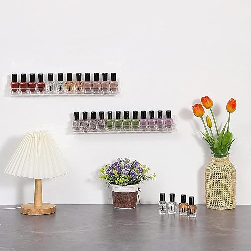 Miniatura 6 de Organizador de esmalte de uñas montado en la pared, paquete de 6 unidades, 72 botellas, organizadores y almacenamiento de tecnología de uñas,