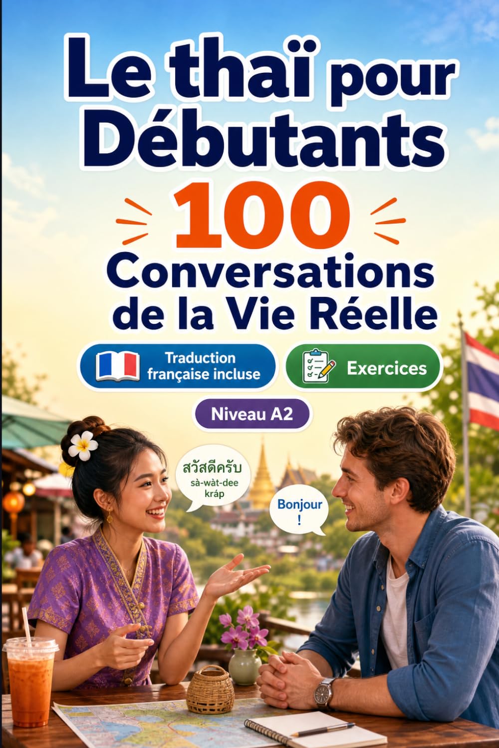 Le thaï pour Débutants A2 : 100 Conversations de la Vie Réelle: Apprenez le thaï en situations réelles, passé, futur, voyages, travail, dialogues bilingues, vocabulaire et exercices
