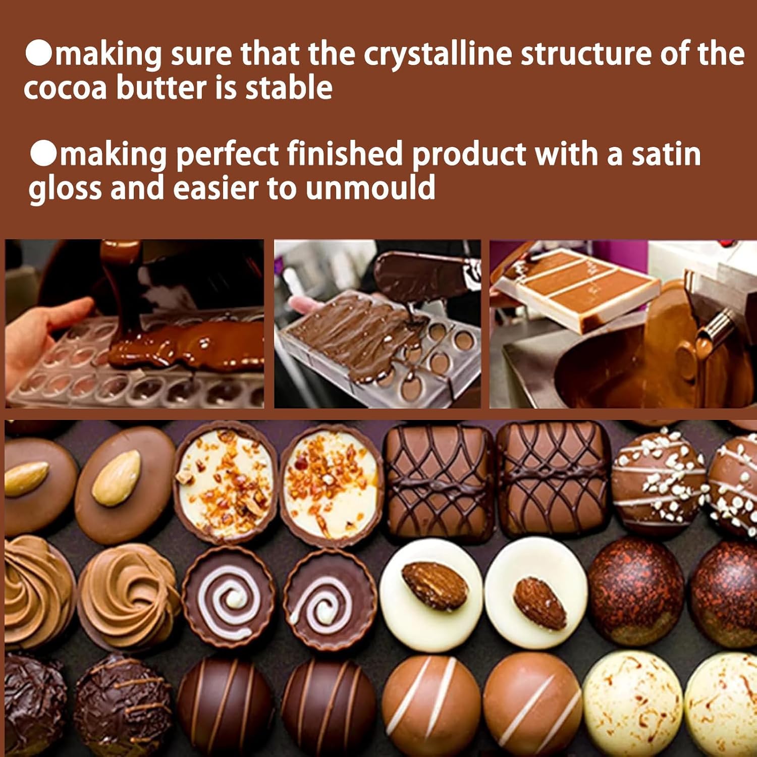 Commercial Chocolate Melting Machine with Temperature Control 86-140℉, 600W Stainless Steel Electric Chocolate Tempering Pot for Baking, Fondue, and Candy Making