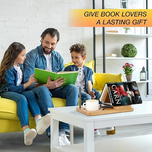 Miniatura 2 de BEEUHLIL Estantería pequeña, soporte triangular para libros, soporte de madera maciza, regalo para amantes de los libros, mini estantería para