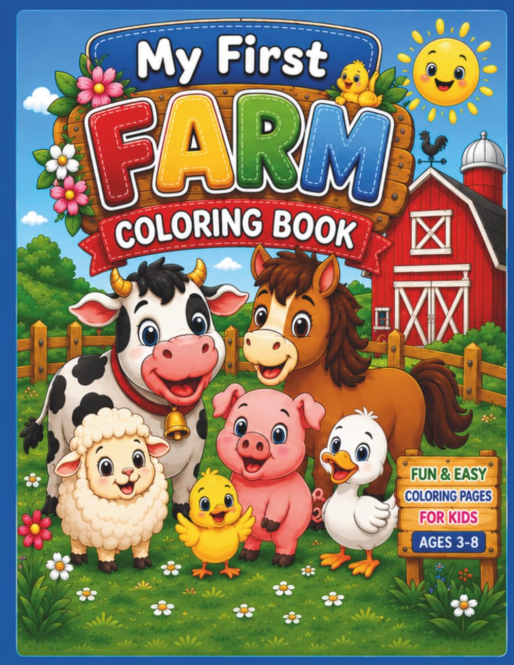 My first farm coloring book: Farm animal simple and easy coloring book for kids (Little animal world)