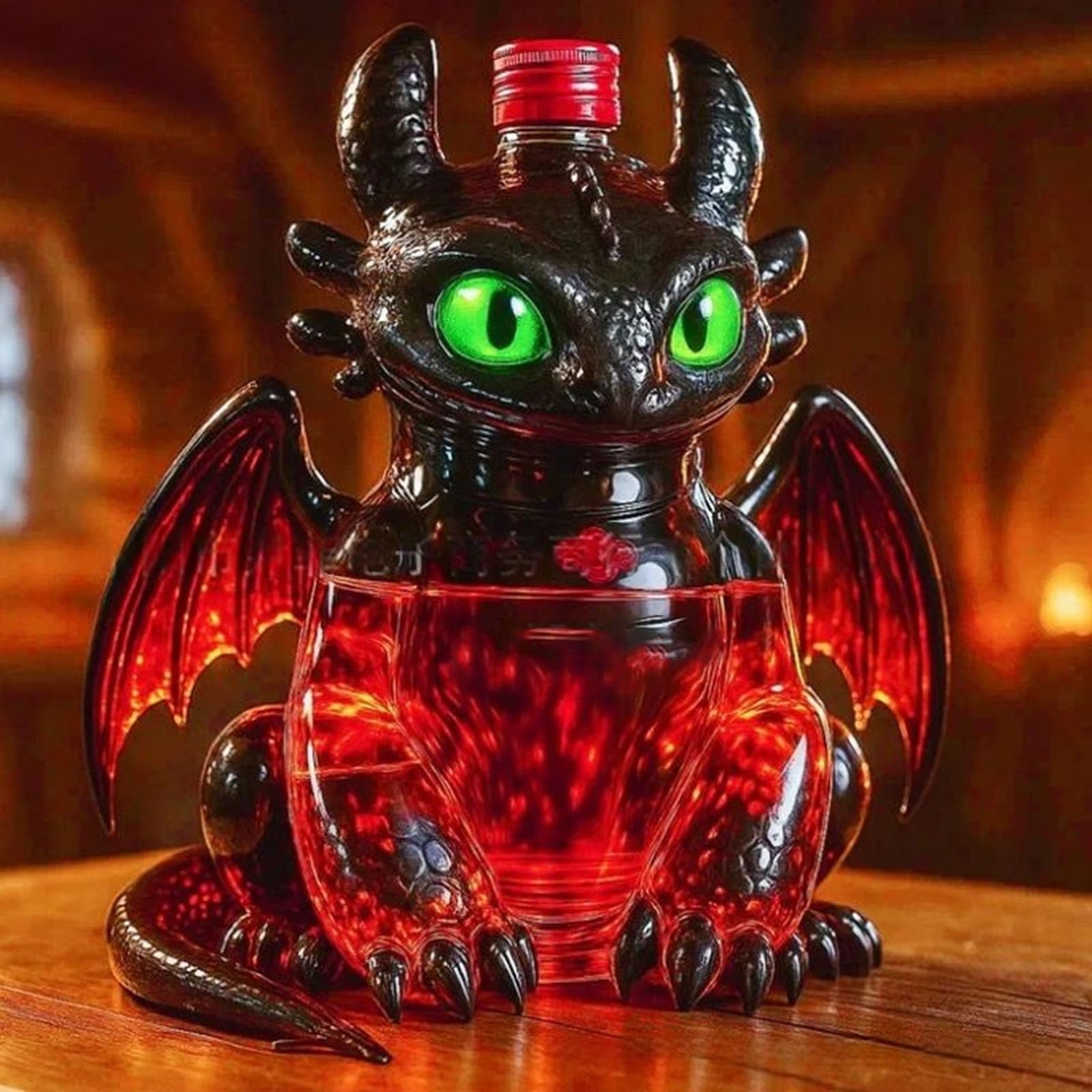 Dekantator, 300 ml 3D latający dinozaur, figurka-dekanter do whisky, szklane ozdoby na butelki(B)
