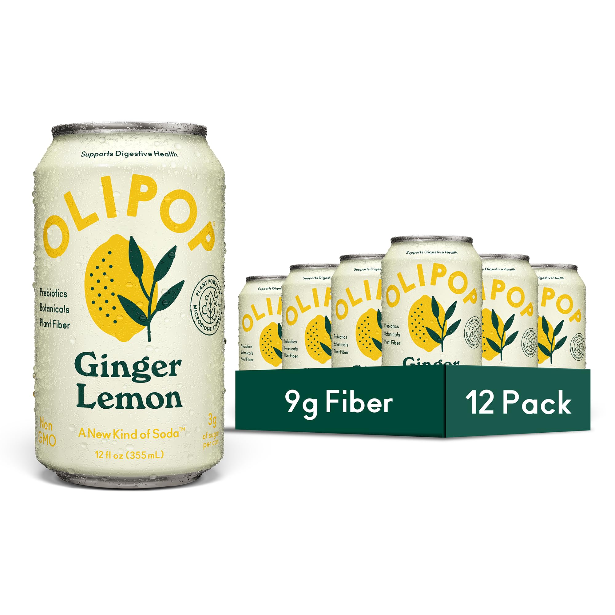 Amazon.com : OLIPOP Prebiotic Soda Pop, Ginger Lemon, A New Kind