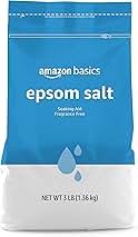 Amazon Basics Epsom Salt Soak, Unscented, Magnesium Sulfate USP, Muscle and Feet Relaxation, Soothing, 3 Pound, Pack of 1