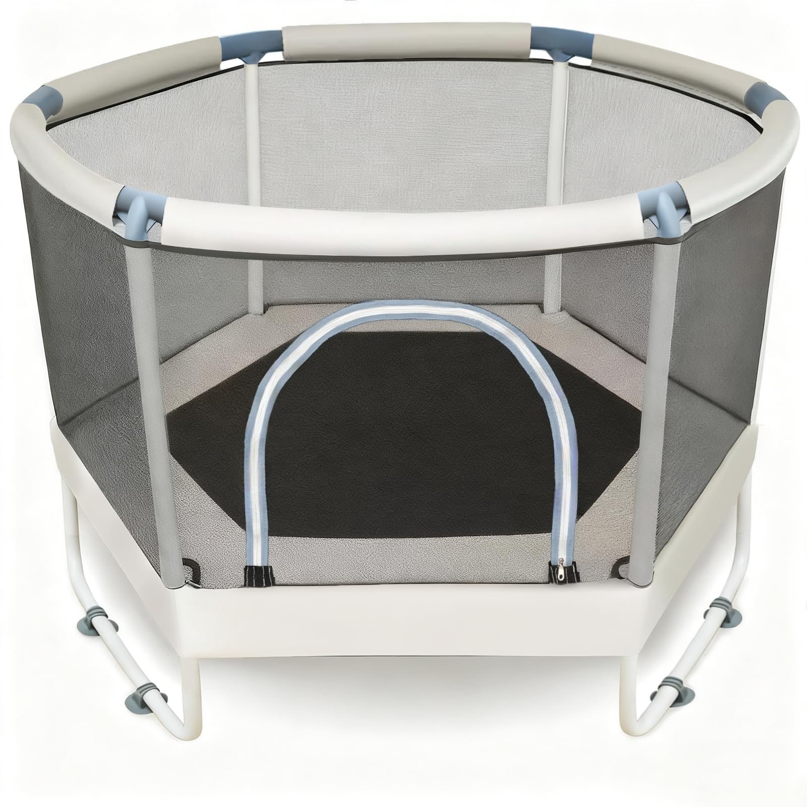 LUSK 60'' Kids Trampoline, Indoor Toddler Trampoline with Safety Net, 500lb Capacity, Safe No-Gap Design & Kid-Friendly Materials, Gifts for Boys & Girls