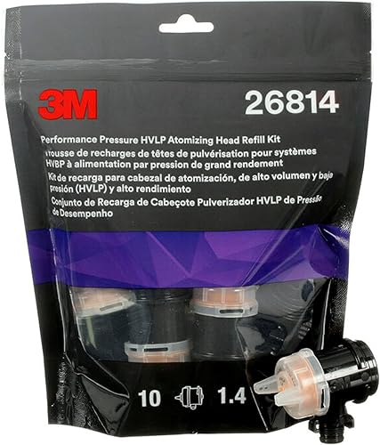 3M Performance Pressure HVLP Kit de recambio de cabezal de atomización 26814, tamaño 1.4, naranja, para uso pistola pulverizadora industrial